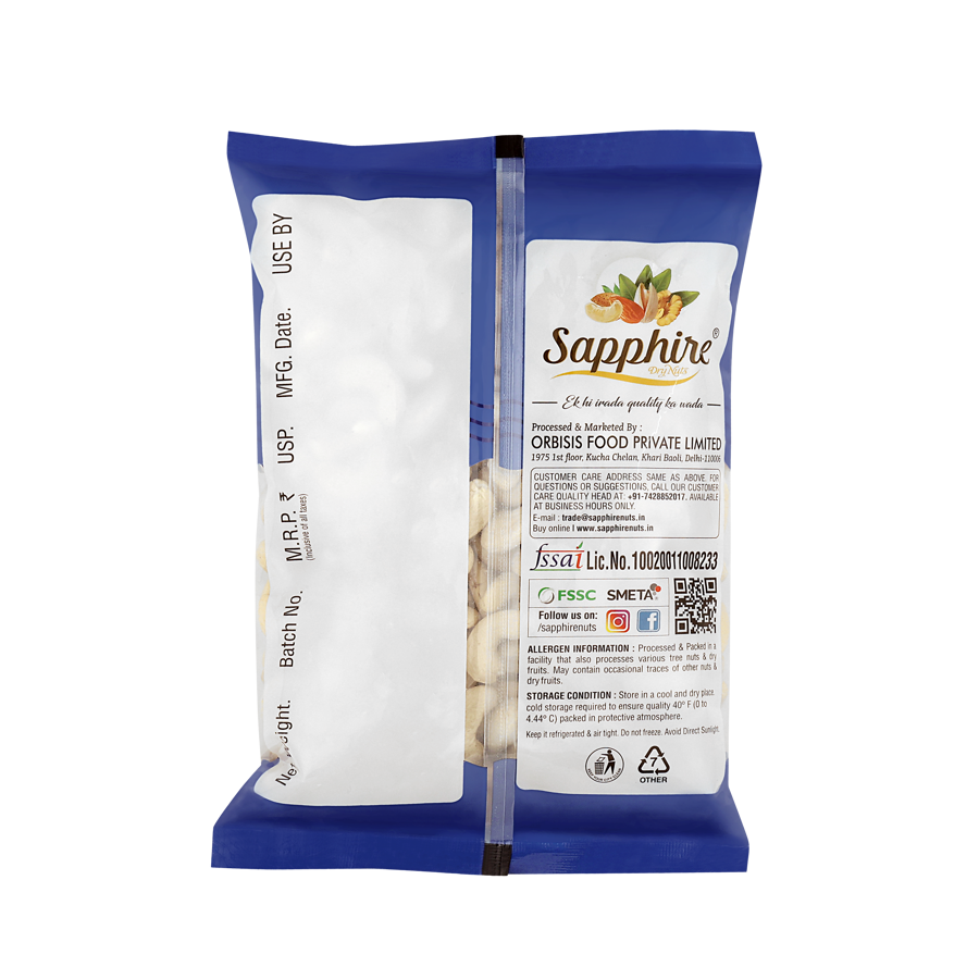 Sapphire Natural Cashew Nuts 500g