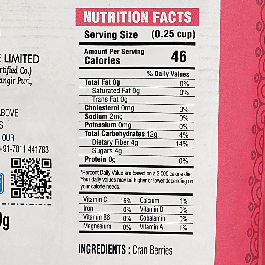 Sapphire Premium California Dried Cran Berries, 200g