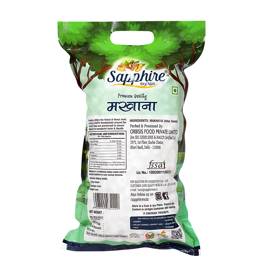 Sapphire Silver Makhana/Foxnut, 250g