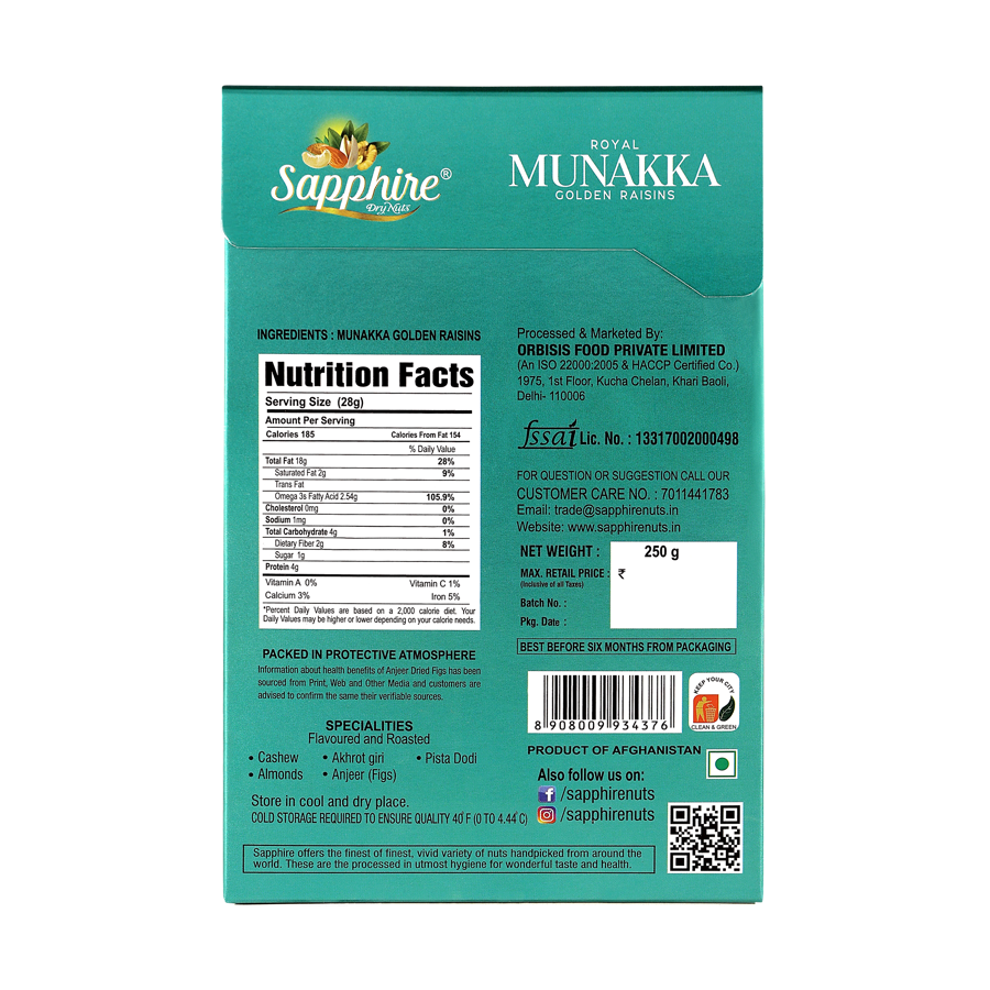 Sapphire Royal Green Munakka,  250g