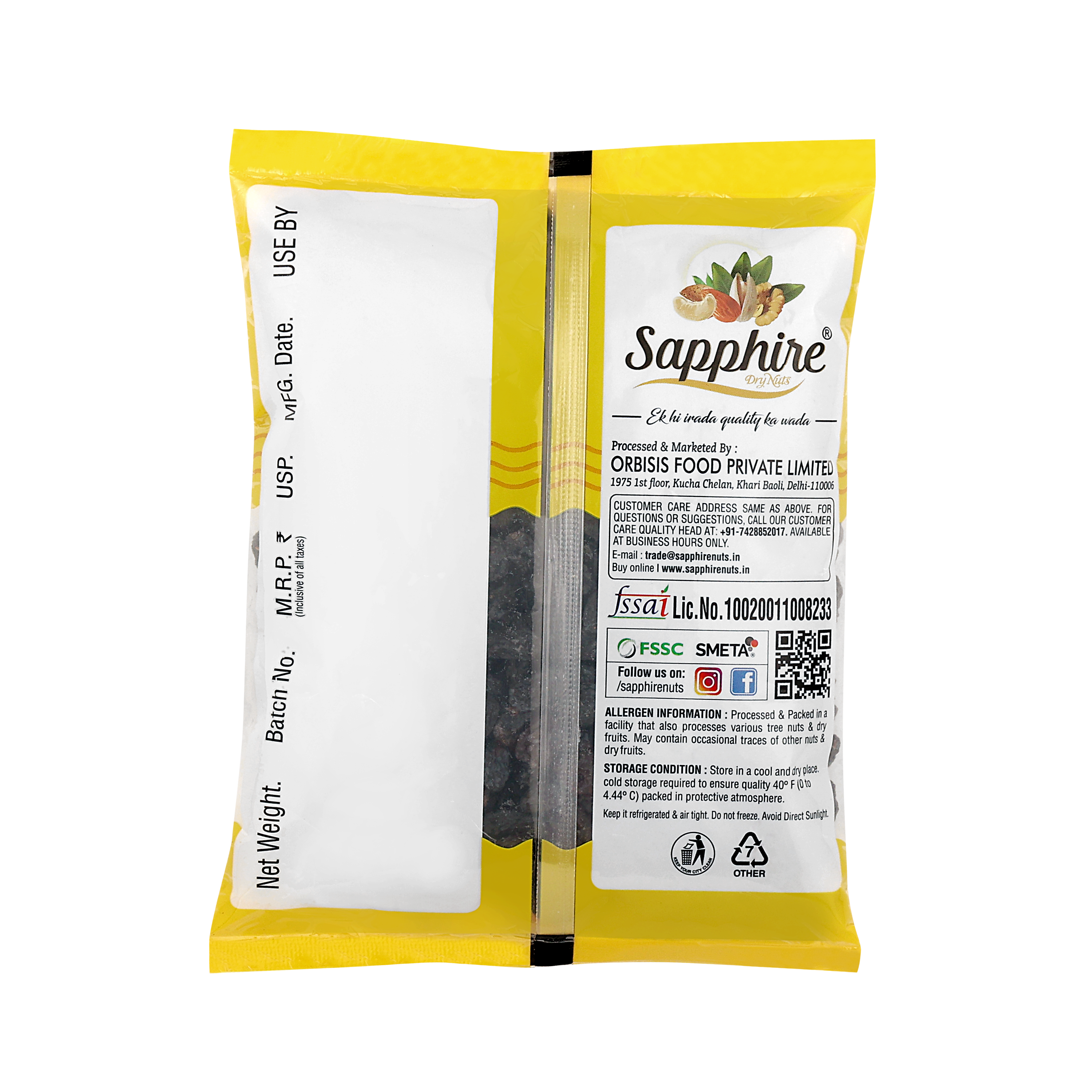 Sapphire Seedless Black Raisins/Kishmish,  250g