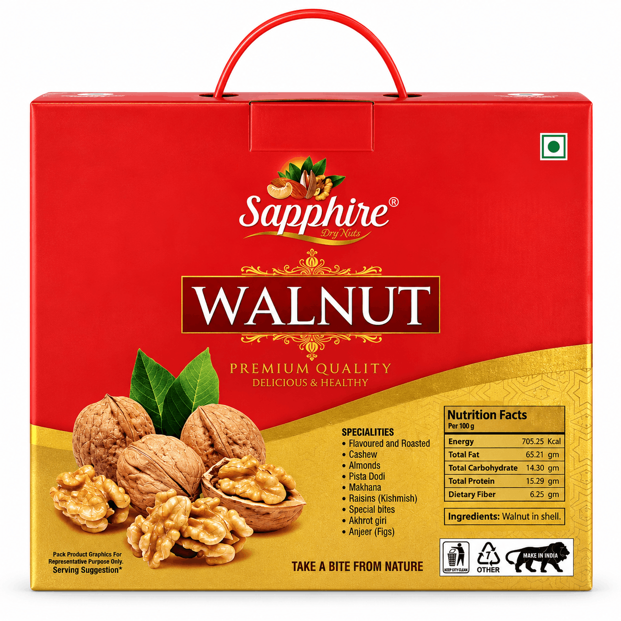 Sapphire Walnut/Akhrot Inshell Chile 36+ 500g