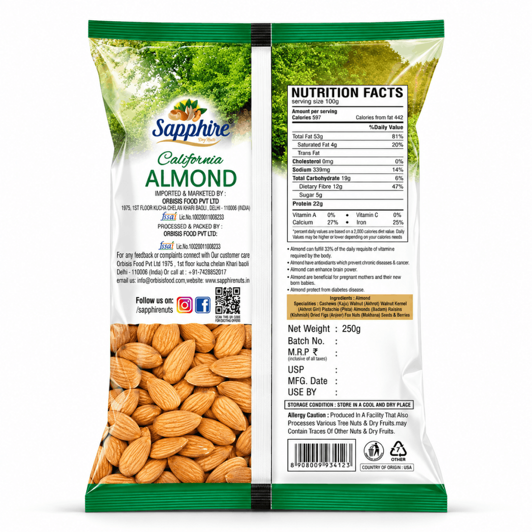 SAPPHIRE ALMOND INDI GREEN- 250 g