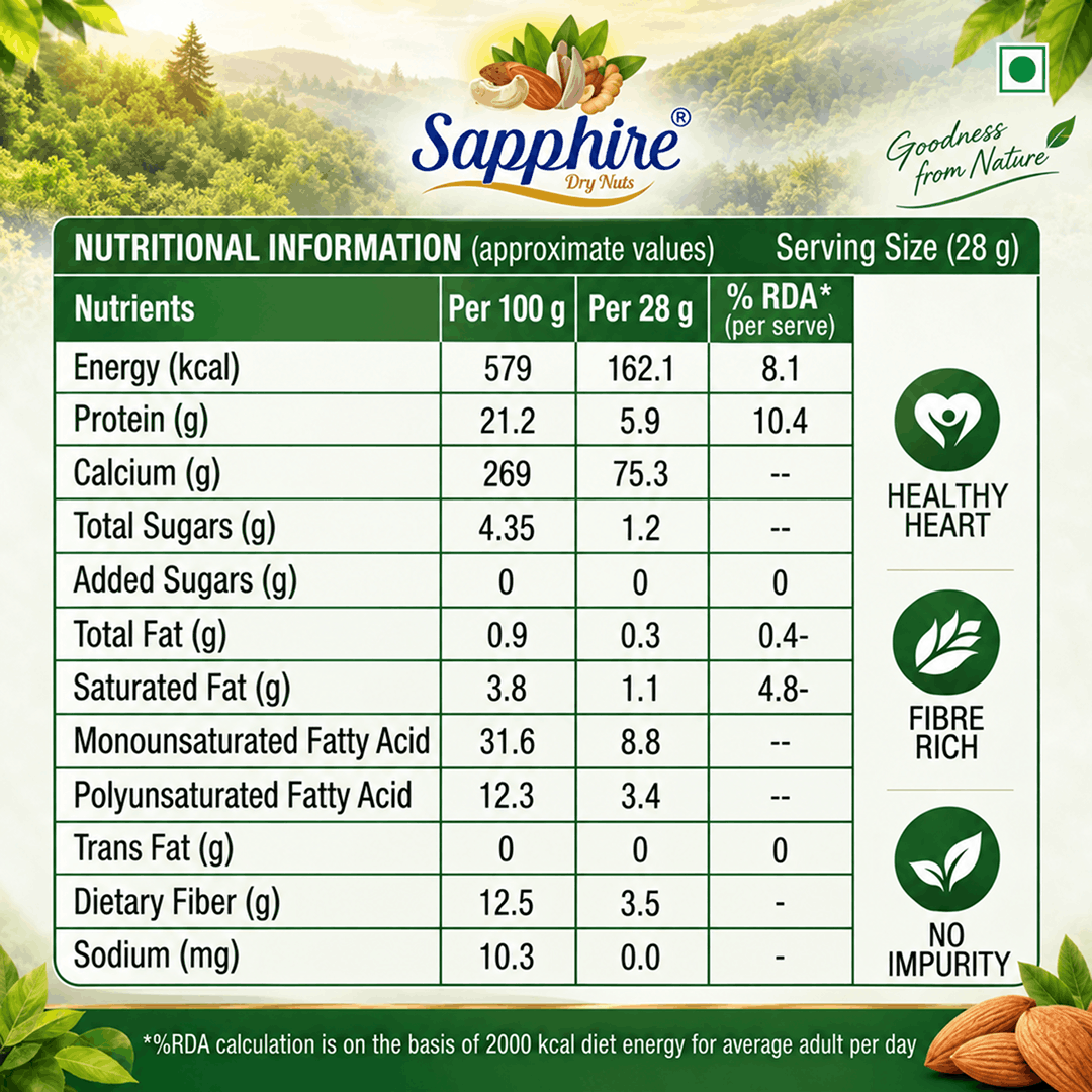 SAPPHIRE ALMOND INDI GREEN- 250 g