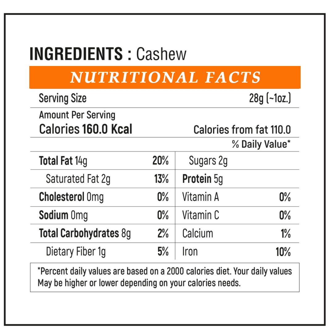 Sapphire Natural Cashew Nuts (W320), 1Kg