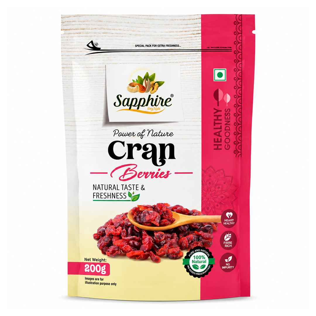 Sapphire Premium California Dried Cran Berries, 200g