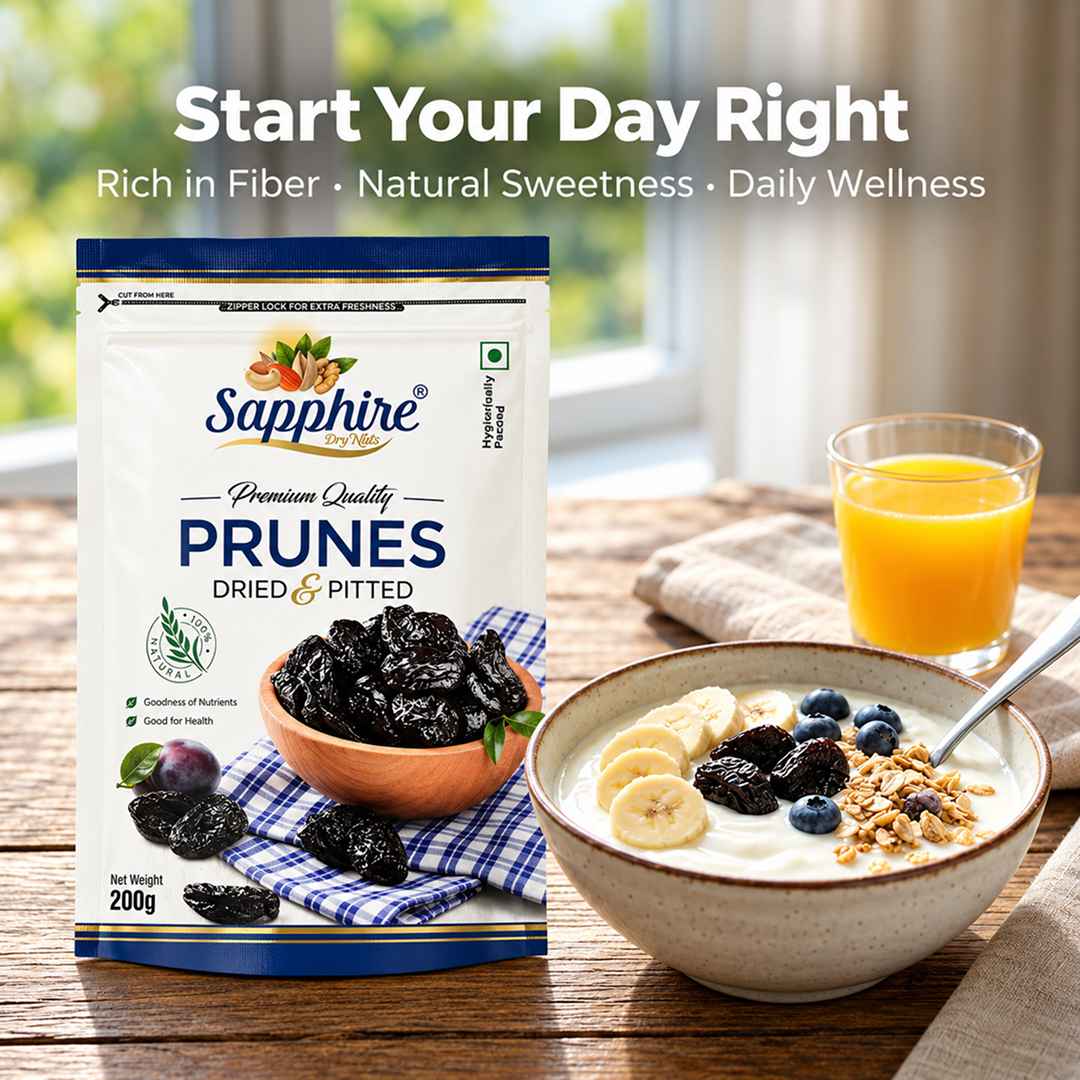 Sapphire Premium California  Pitted Dried Prunes, 200g
